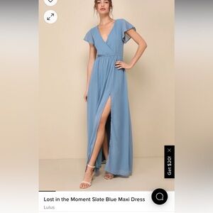 LuLu’s Slate Blue Maxi Dress Bridesmaid
